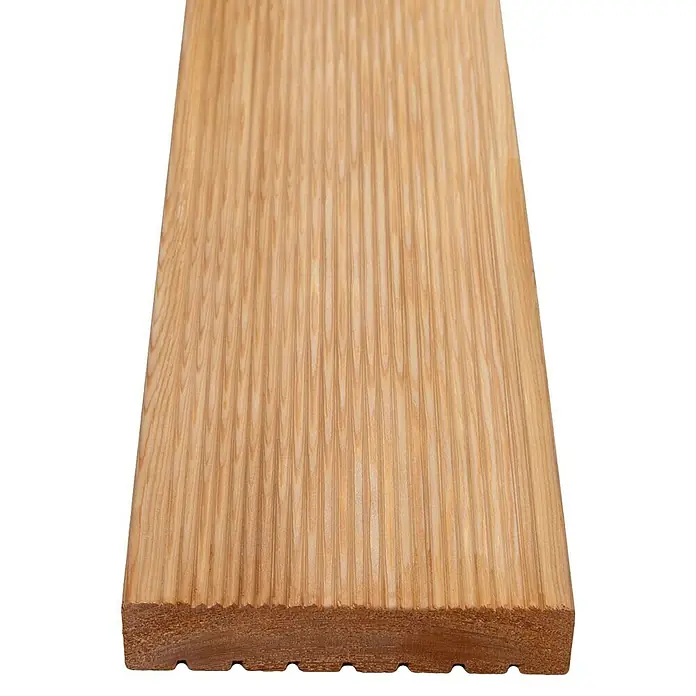 Terrassendiele - 200 x 14,3 x 2,7 cm, Lärche, Beidseitig geriffelt - Detailaufnahme