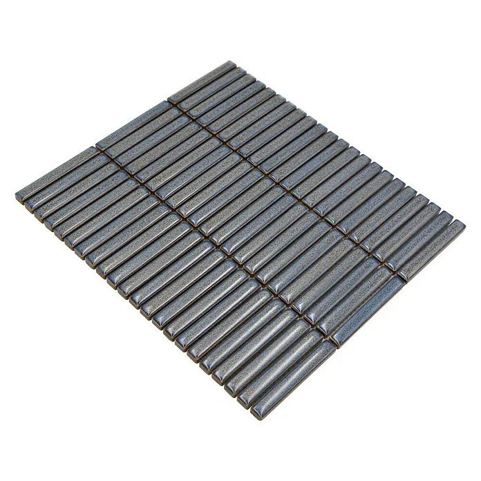 Mozaïektegel stroken CG BBM 41 - 30,8 x 28,2 cm, Zwart, Glanzend - Diagonaal zicht