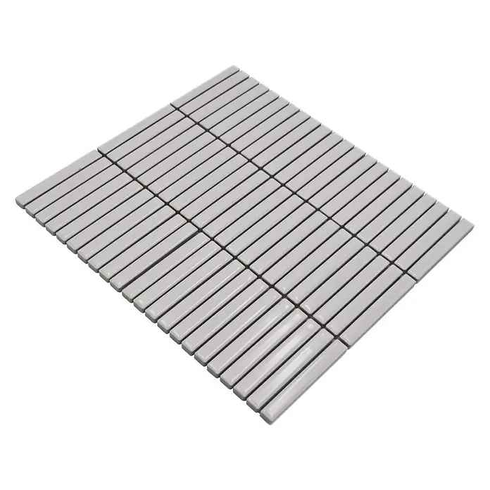 Mozaïektegel stroken CG BBM 11 - 30,8 x 28,2 cm, Zwart, Glanzend - Diagonaal zicht