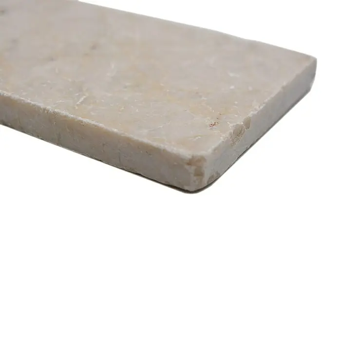 Antiek marmer rechthoek Botticino FNT M410 - 7,5 x 15 cm, Rood, Mat - Close-up