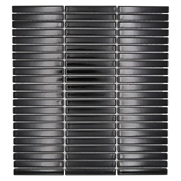 Mozaïektegel stroken CG BBM 21 - 30,8 x 28,2 cm, Zwart, Glanzend - Bovenaanzicht