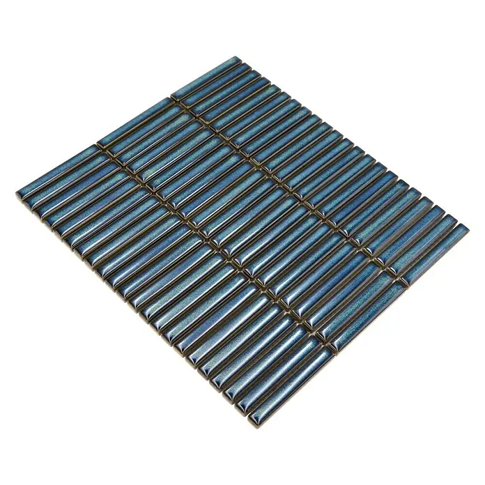 Mozaïektegel stroken CG BBM 61 - 30,8 x 28,2 cm, Zwart, Glanzend - Diagonaal zicht
