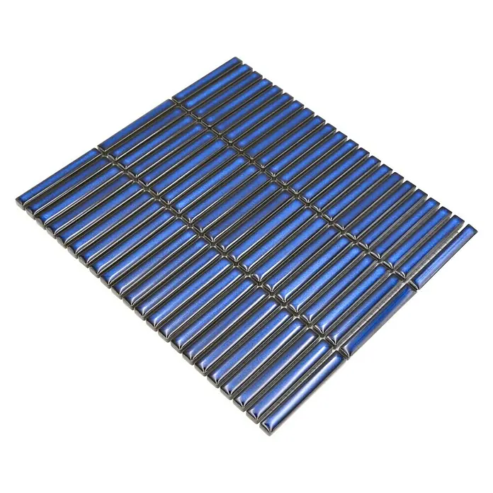 Mozaïektegel stroken CG BBM 51 - 30,8 x 28,2 cm, Zwart, Glanzend - Diagonaal zicht