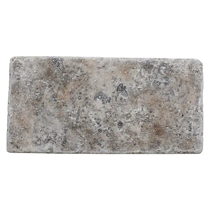 Antiek marmer rechthoek Silver FNT M470 - 7,5 x 15 cm, Rood, Mat - Bovenaanzicht