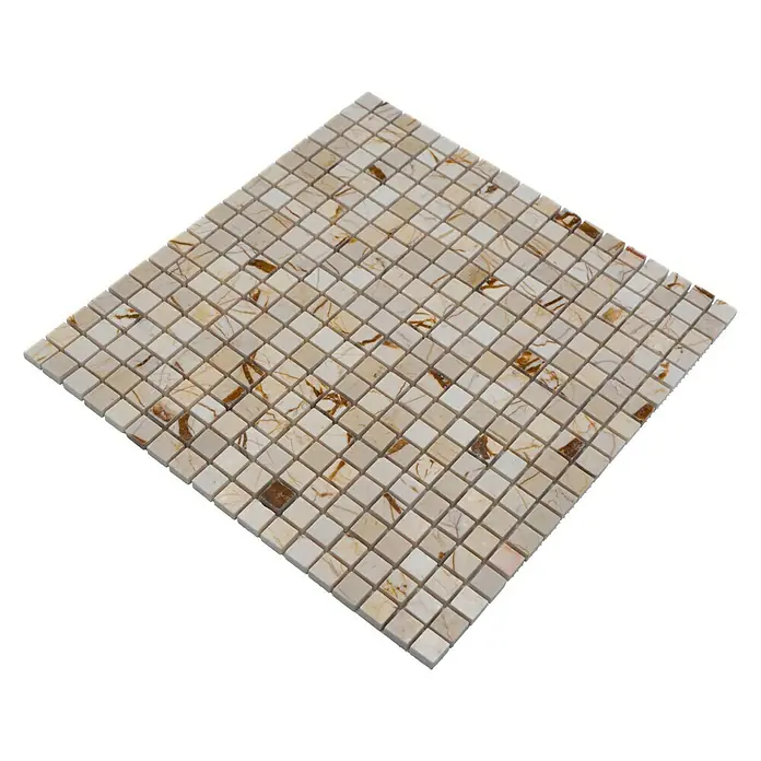 Mozaïektegel vierkant MOS 15/2807 - 32,2 x 30,5 cm, Bruin/Beige, Mat - Diagonaal zicht