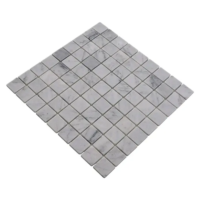 Mozaïektegel vierkant MOS 32/2000 - 30,5 x 30,5 cm, Grijs, Mat - Diagonaal zicht