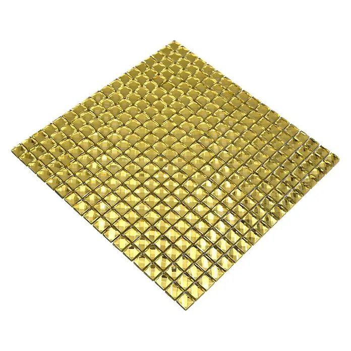 Mozaïektegel vierkant Glitter XCM GO821 - 30 x 30 cm, Goud, Glanzend - Diagonaal zicht