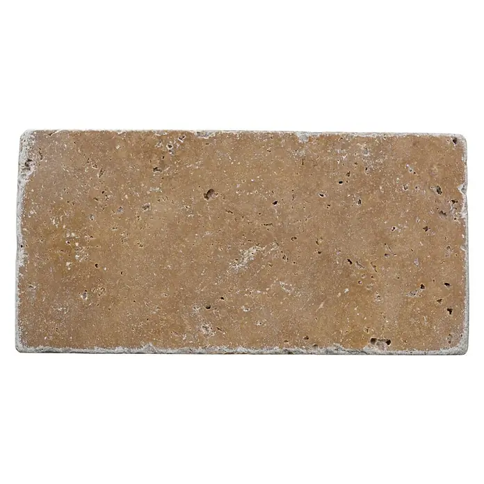 Antiek marmer rechthoek Noce FNT M440 - 7,5 x 15 cm, Rood, Mat - Bovenaanzicht