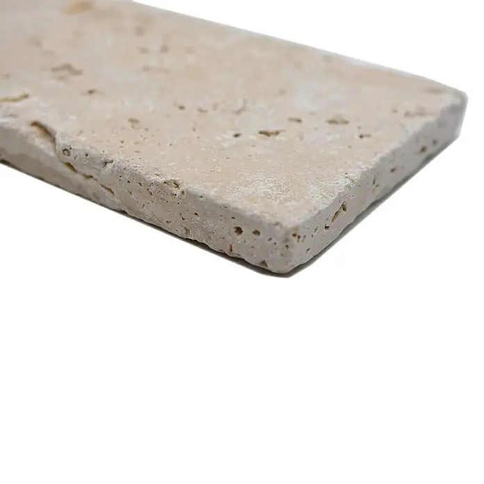 Antiek marmer rechthoek Chiaro FNT M460 - 15 x 7,5 cm, Rood, Mat - Close-up