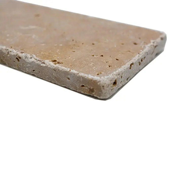 Antiek marmer rechthoek Noce FNT M440 - 7,5 x 15 cm, Rood, Mat - Close-up