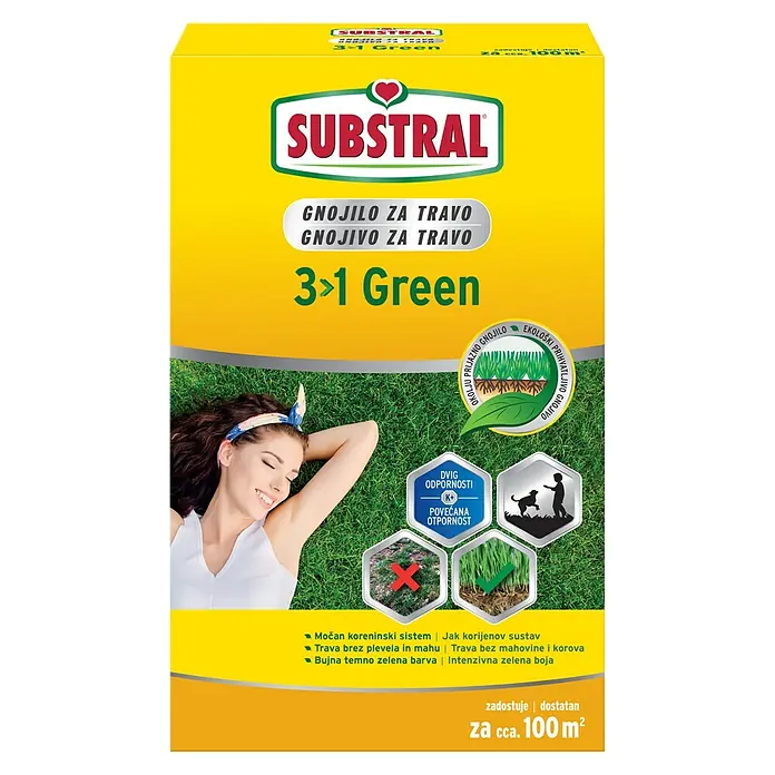 Substral Gnojivo za travnjake - 2 kg, Sadržaj je dovoljan za: 100 m² - Pogled sprijeda