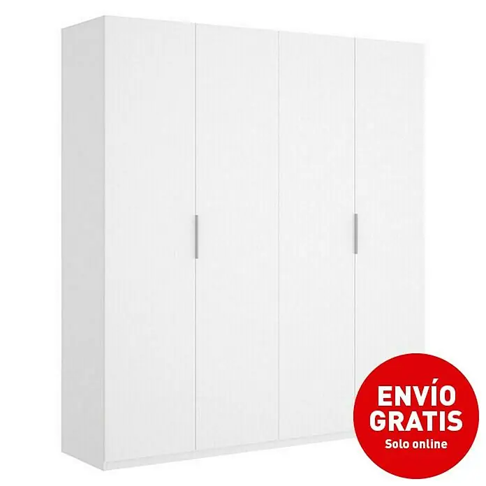 Armario para ropa Essen - L x An x Al: 52 x 180 x 204 cm, Blanco - Vista angular