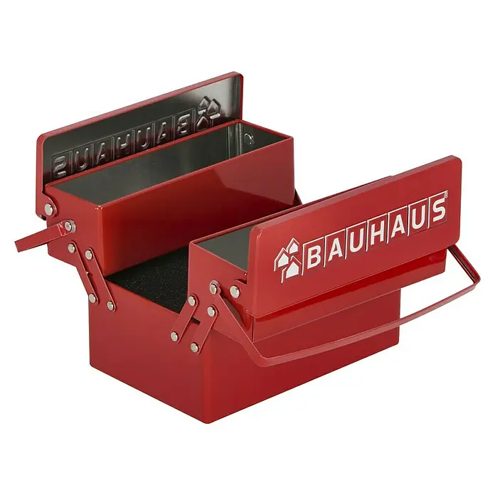BAUHAUS Werkzeugkasten - L x B x H: 120 x 78 x 78 mm, Anzahl Fächer: 3 - Diagonale Ansicht