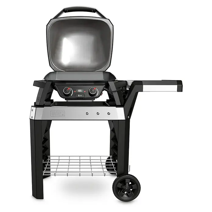 Weber Barbacoa eléctrica Pulse 2000 con carro - 2,2 kW, Superficie parrilla: 49 x 39 cm - Vista frontal