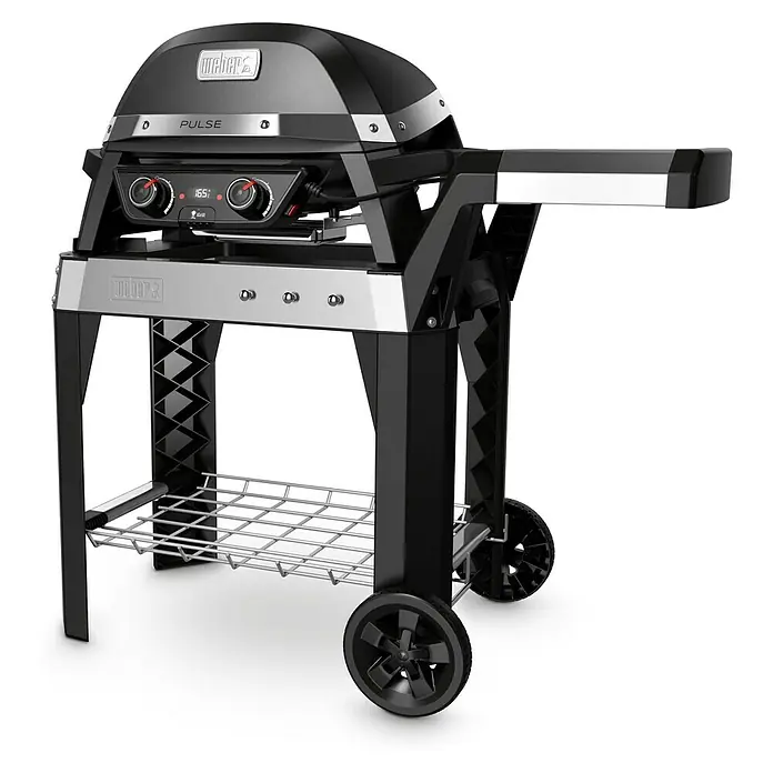 Weber Barbacoa eléctrica Pulse 2000 con carro - 2,2 kW, Superficie parrilla: 49 x 39 cm - Vista angular