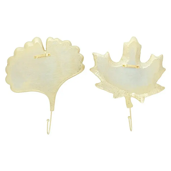 Garderobenhaken Set Ginko/Ahorn - L x B x H: 20 x 3,5 x 25 cm, Gold - Rückansicht