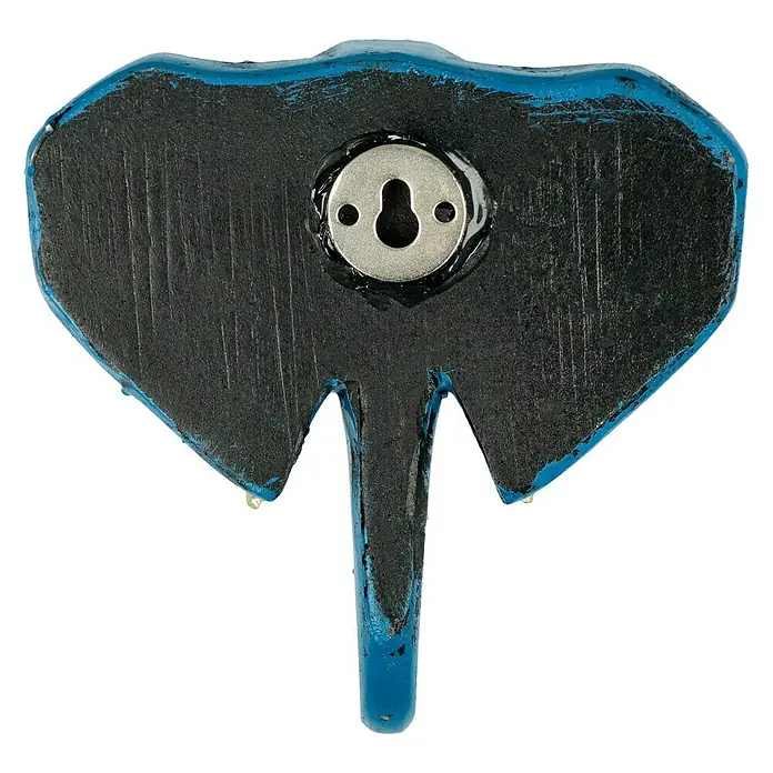 Garderobenhaken Elefant - L x B x H: 10,6 x 4 x 10,8 cm, Blau - Rückansicht