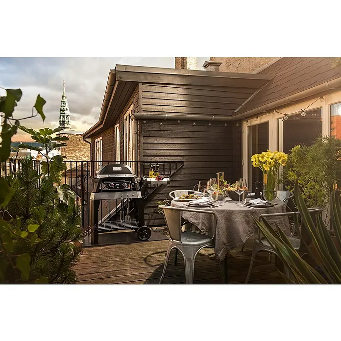 Weber Barbacoa eléctrica Pulse 2000 con carro - 2,2 kW, Superficie parrilla: 49 x 39 cm - Foto ambiente
