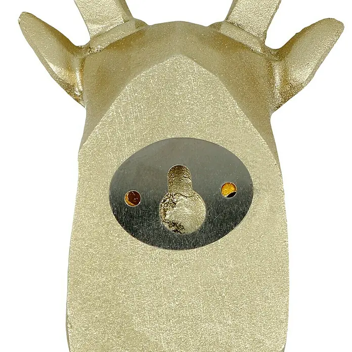 Garderobenhaken Rentier - L x B x H: 16 x 6,2 x 17 cm, Gold - Detailaufnahme