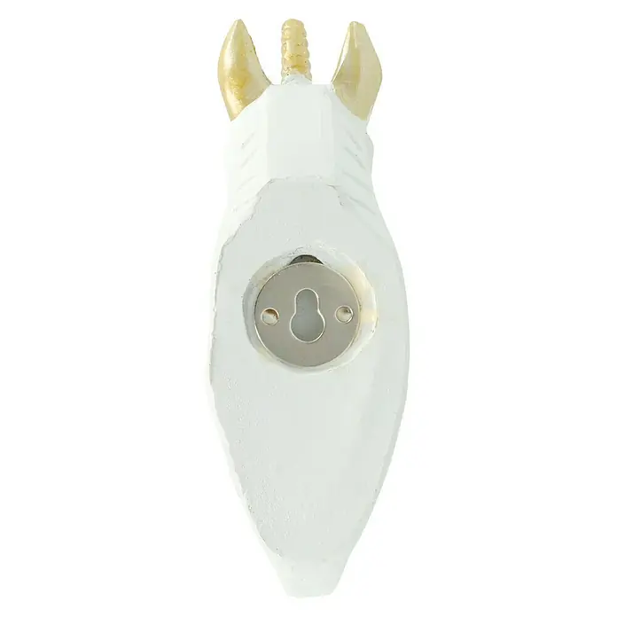 Garderobenhaken Einhorn - L x B x H: 4 x 7 x 12 cm, Weiß - Rückansicht