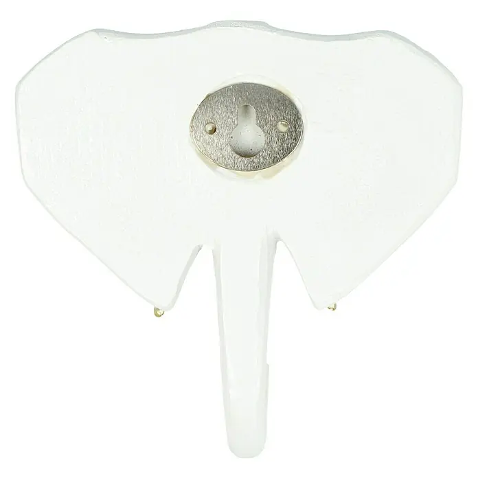 Garderobenhaken Elefant - L x B x H: 10,6 x 4 x 10,8 cm, Weiß - Rückansicht