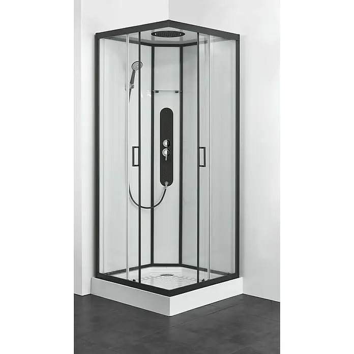 Allibert Complete douche Uyuni - 90 x 90 x 225 cm, Zwart, Wit - Sfeeropname