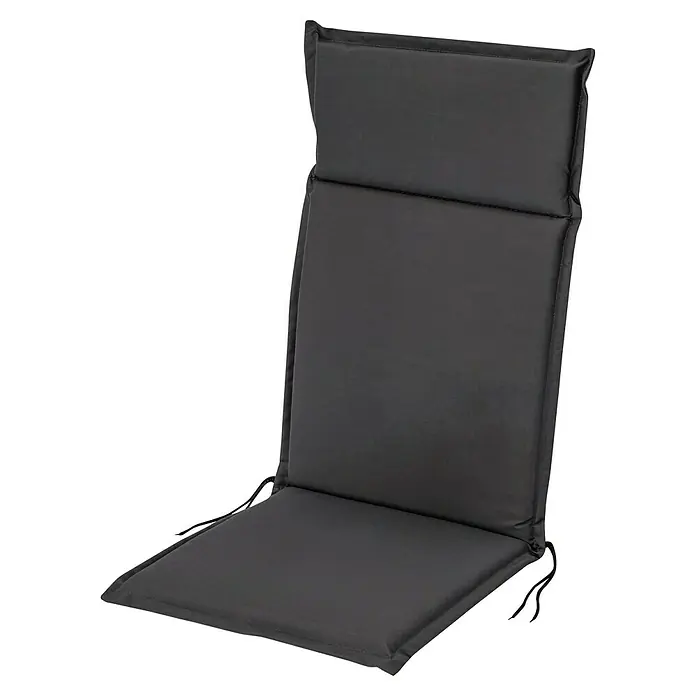 Sunfun Esdo Hochlehner-Auflage - Schwarz, L x B x H: 121 x 47 x 4,5 cm, Polyester - Diagonale Ansicht