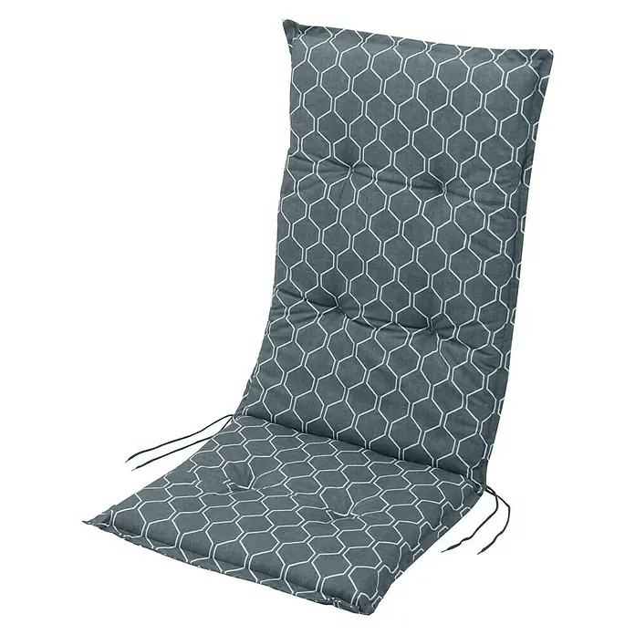 Sunfun Basic-Line Hochlehner-Auflage - Petrol, L x B x H: 117 x 49 x 6 cm, Baumwoll-Polyester-Mischgewebe - Diagonale Ansicht