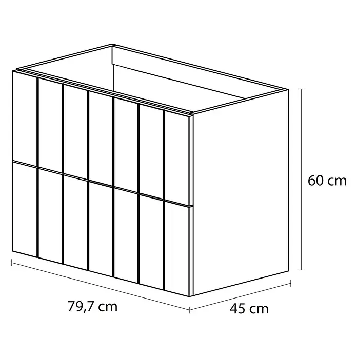 Tiger Maryport Wastafelonderkast - l x b x h: 450 x 797 x 600 mm, Mat Zwart, Mat - Blauwdruk