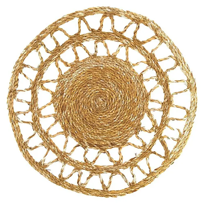 Tisch-Set Gras - Natur, Durchmesser: 38 cm - Draufsicht
