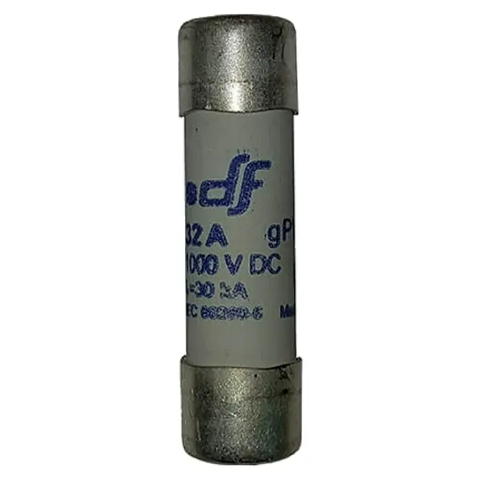 Base portafusibles y fusible de 30A - Gris, 1.000 V - Vista frontal