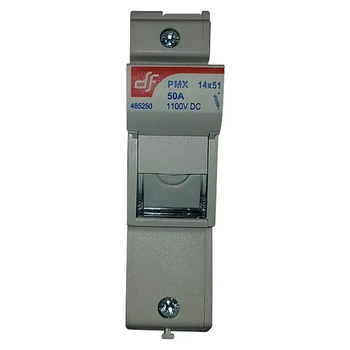 Base portafusibles y fusible de 30A - Gris, 1.000 V - Vista frontal