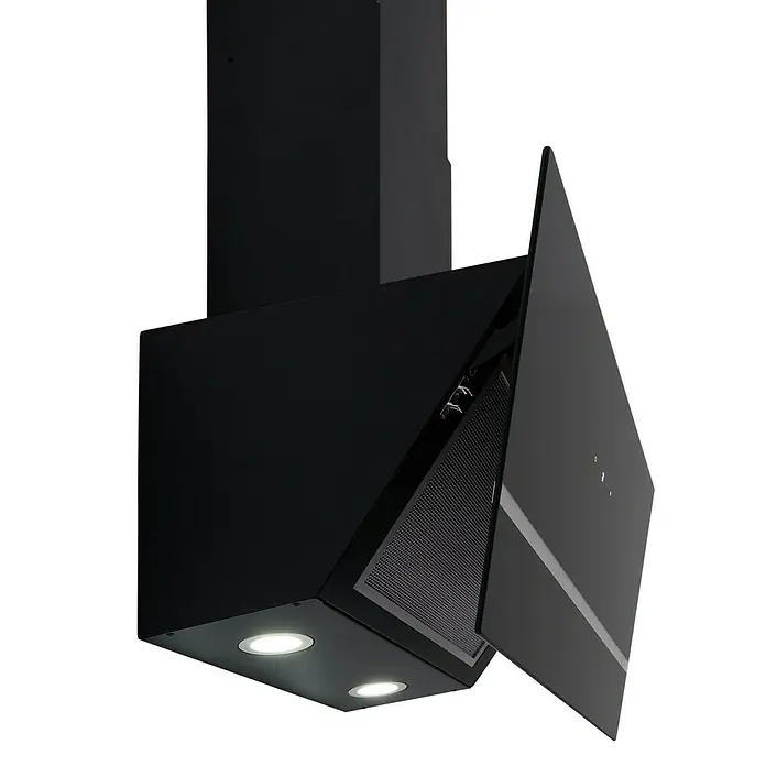 Respekta Schräghaube CH 24060 SA - Breite: 60 cm, Max. Luftleistung: 525 m³/h im Normalbetrieb, Schwarz/Silber - Diagonale Ansicht
