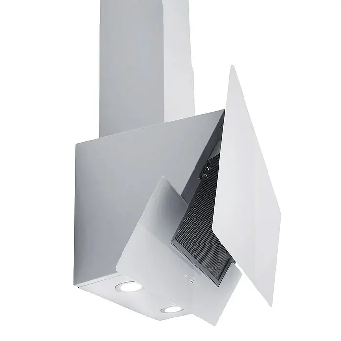 Respekta Schräghaube CH 66038-60WAM - Breite: 60 cm, Max. Luftleistung: 621 m³/h im Normalbetrieb, Weiß - Diagonale Ansicht
