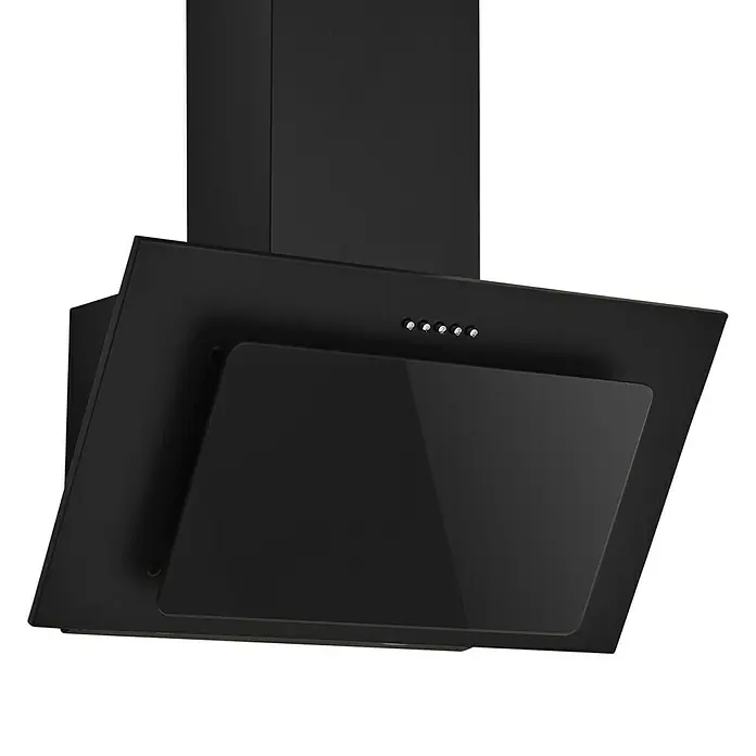 Respekta Schräghaube CH 33060 SB - Breite: 60 cm, Max. Luftleistung: 340 m³/h im Normalbetrieb, Schwarz - Diagonale Ansicht