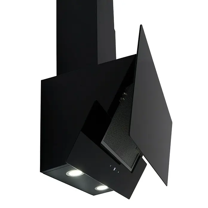 Respekta Schräghaube CH 66038-60SAM - Breite: 60 cm, Max. Luftleistung: 621 m³/h im Normalbetrieb, Schwarz - Diagonale Ansicht