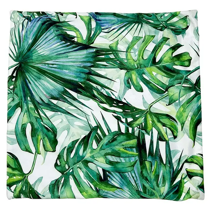 Kissen Blatt - Green, 45 x 45 cm, 100 % Polyester - Draufsicht