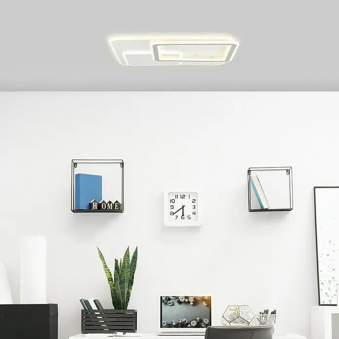 Brilliant LED-Deckenleuchte Savare - 48 W, L x B x H: 50 x 50 x 6 cm, Weiß - Stimmungsaufnahme