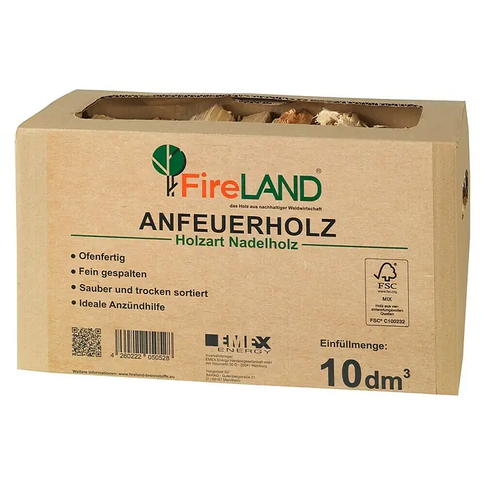 Fireland Anfeuerholz - 10 dm³, Nadelholz - Diagonale Ansicht