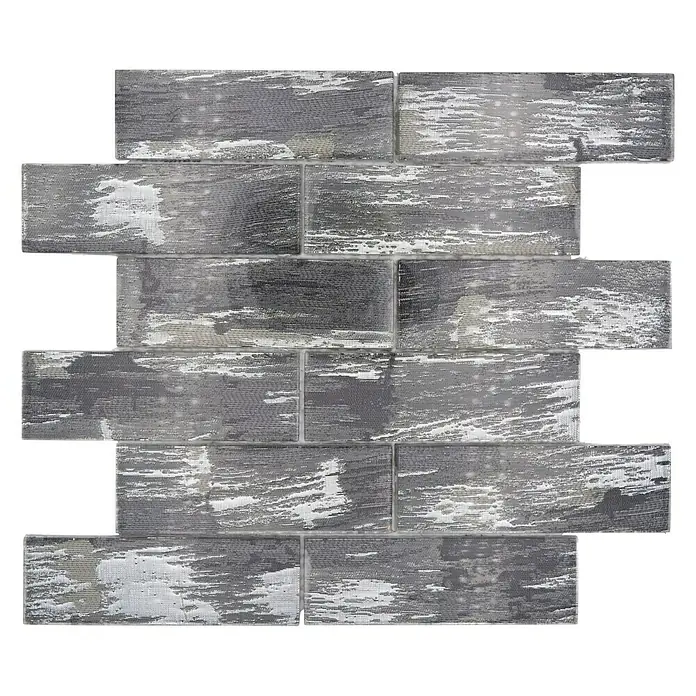 Mozaïektegel brick glas Subway XCM SWSV - 30 x 30 cm, Meerkleurig, Mat - Vooraanzicht