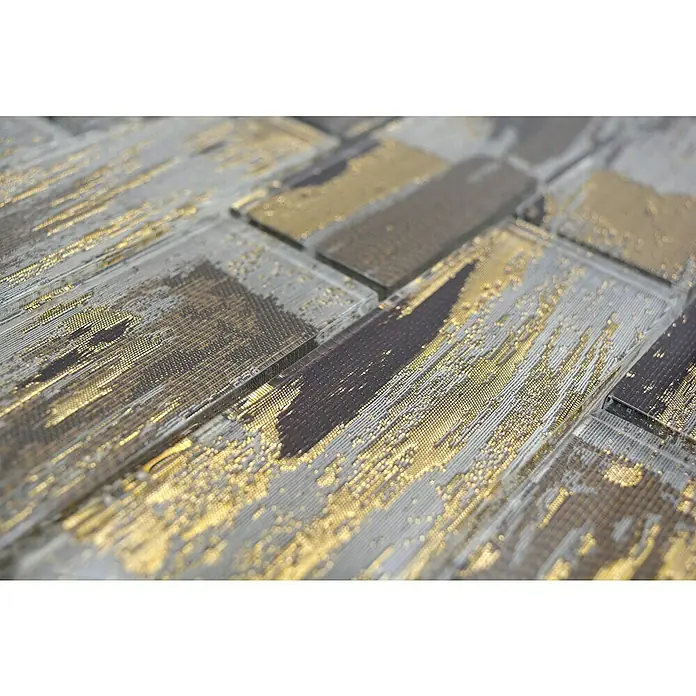 Mozaïektegel brick glas Subway XCM SWGO - 30 x 30 cm, Meerkleurig, Mat - Close-up