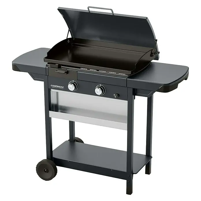 Campingaz Plancha de gas EX plus - Número de quemadores: 2, Superficie parrilla: 60 x 40 cm, 7,5 kW - Vista angular