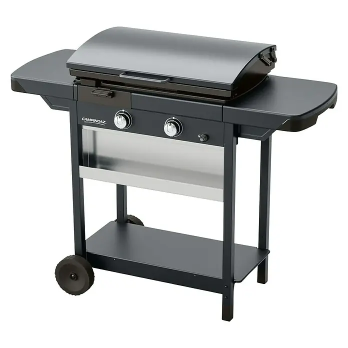 Campingaz Plancha de gas EX plus - Número de quemadores: 2, Superficie parrilla: 60 x 40 cm, 7,5 kW - Vista angular