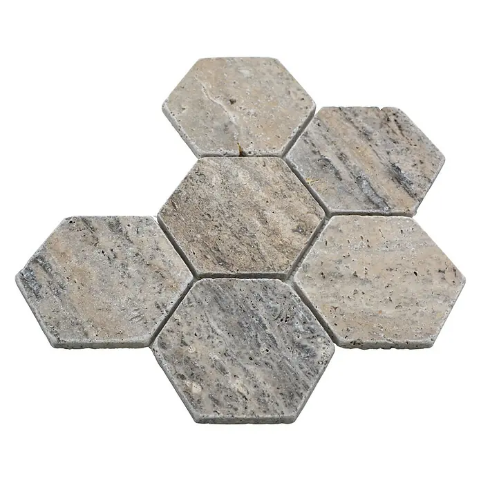 Mozaïektegel zeshoek Silver XNT HX147 - 19,9 x 26,2 cm, Groen, Mat - Top-down weergave
