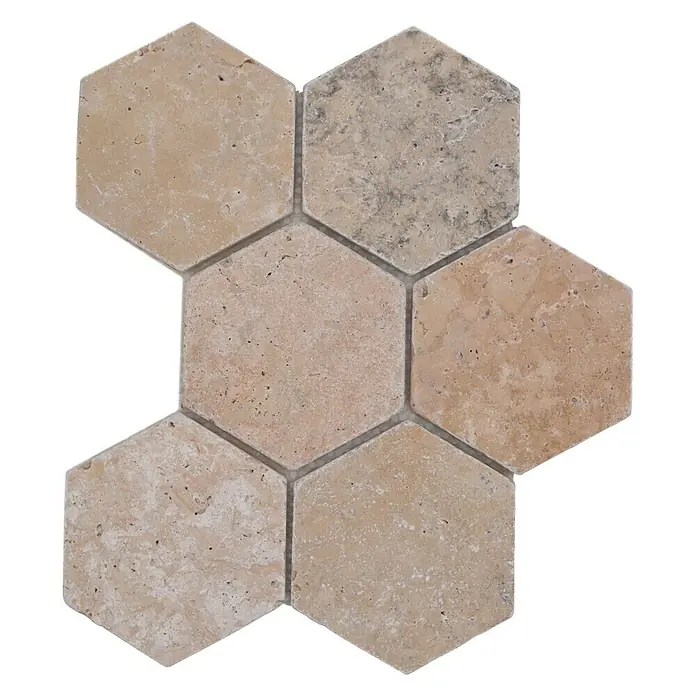 Mozaïektegel zeshoek Chiaro XNT HX146 - 19,9 x 26,2 cm, Groen, Mat - Bovenaanzicht