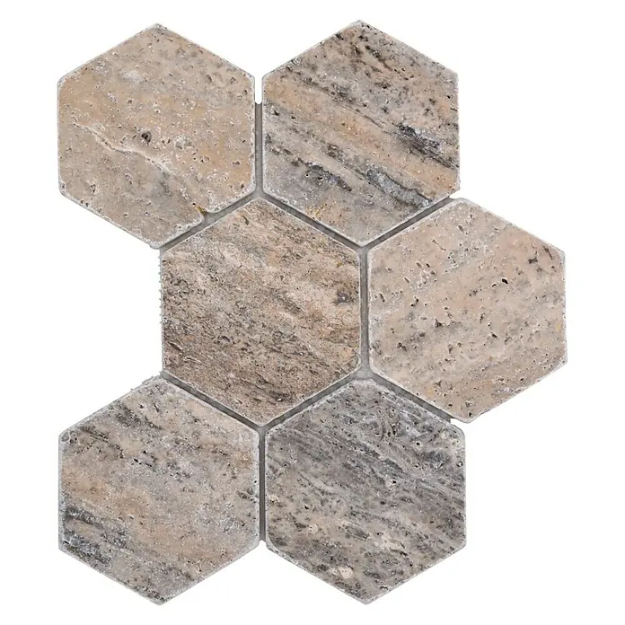 Mozaïektegel zeshoek Silver XNT HX147 - 19,9 x 26,2 cm, Groen, Mat - Bovenaanzicht