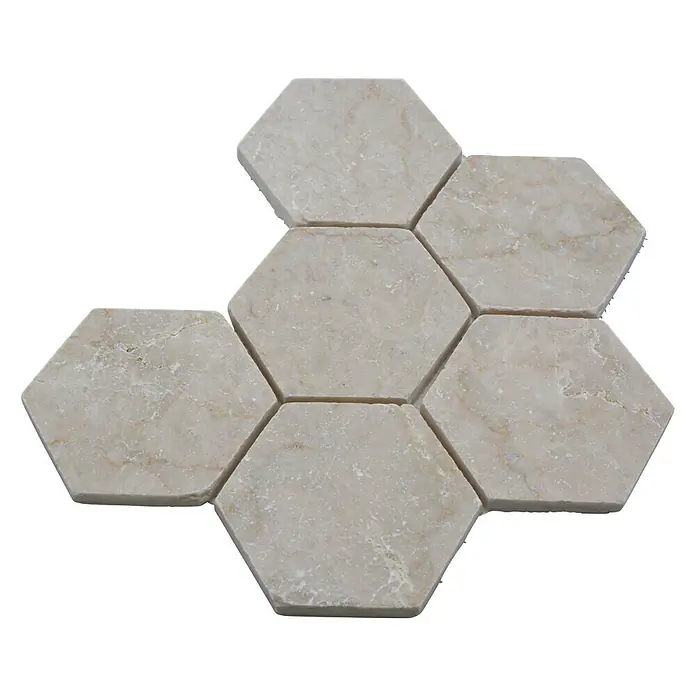 Mozaïektegel zeshoek Botticino XNT HX141 - 19,9 x 26,2 cm, Groen, Mat - Top-down weergave