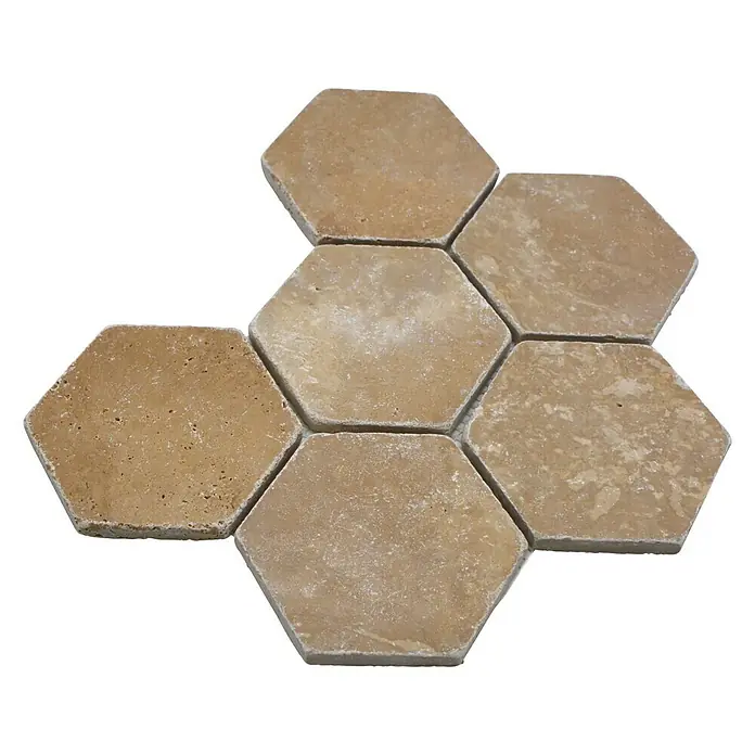 Mozaïektegel zeshoek Noce XNT HX144 - 19,9 x 26,2 cm, Groen, Mat - Top-down weergave