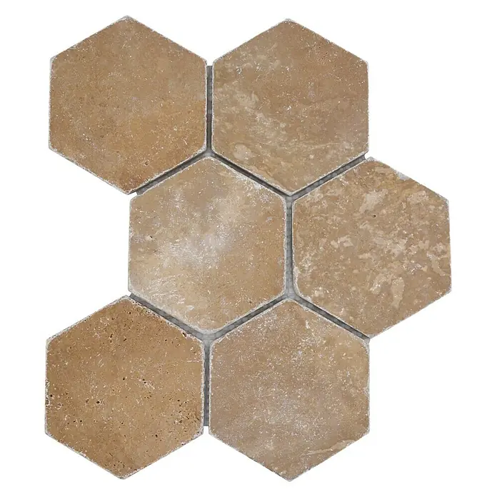 Mozaïektegel zeshoek Noce XNT HX144 - 19,9 x 26,2 cm, Groen, Mat - Top-down weergave