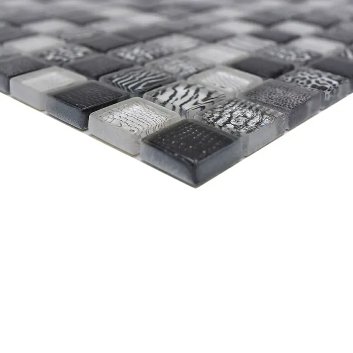 Mozaïektegel vierkant glas Wildlife XCM WL24 - 29,8 x 29,8 cm, Beige, Glanzend - Close-up